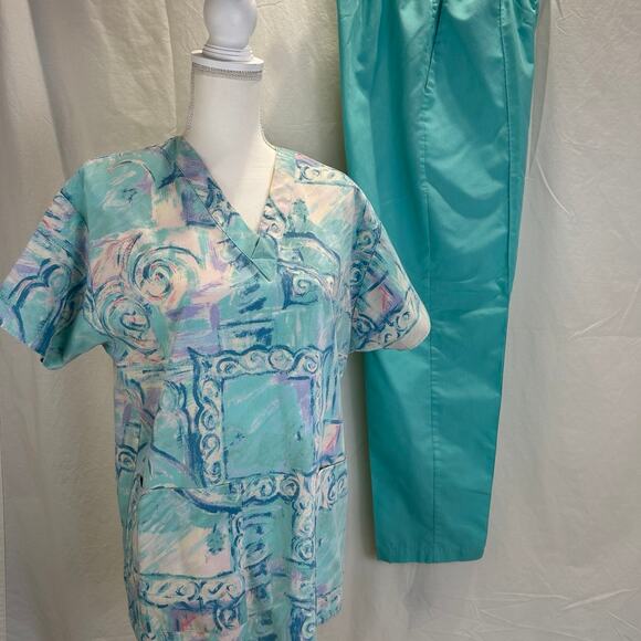 Scrubs green SET Sz S Crest - Picture 1 of 6